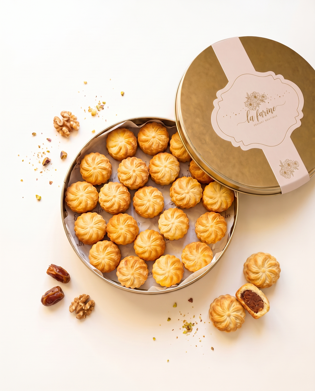 Mini Ma’amoul Tamr (1 kg Tin Box)